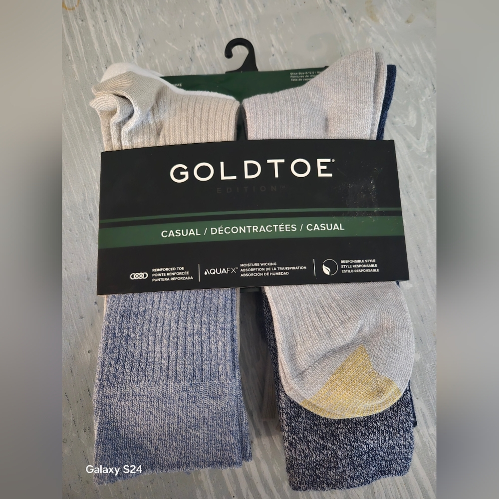 Gold Toe Men's Casual Socks 6 Pack Pr New Nwt